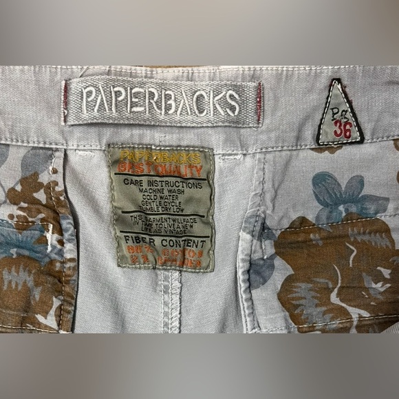 Paperbacks Gray Cut Off Shorts Men’s 36 Cotton Stretch Raw Hem Casual - Picture 6 of 6